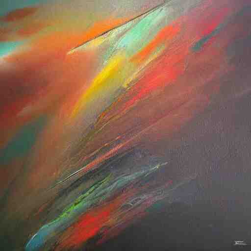 silent beams shining through calm winds, abstract, oil on canvas, brushstrokes, 