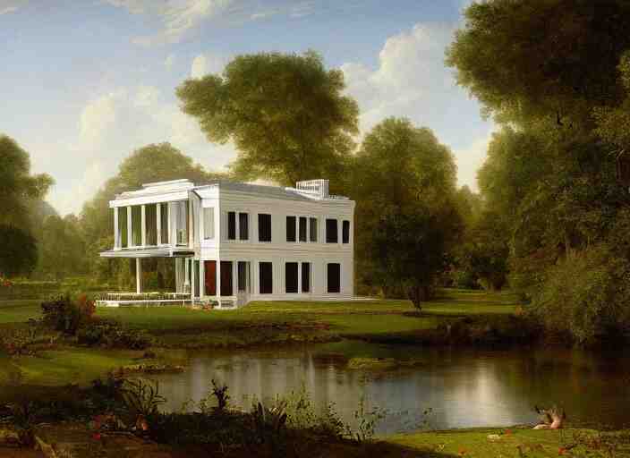 painting of the farnsworth house by thomas cole 