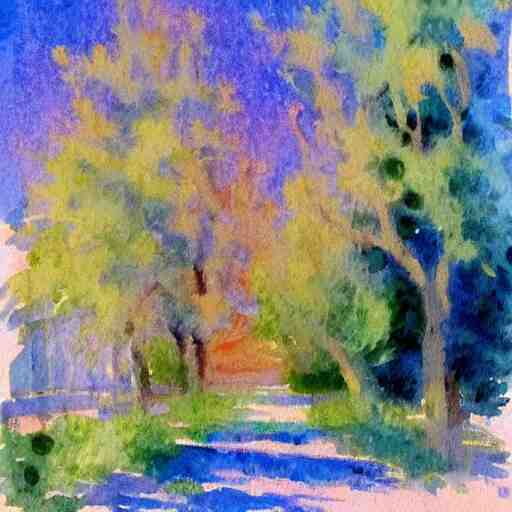 impressionist painting but in watercolor 