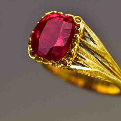 
gold and ruby gemstone  HDR 

