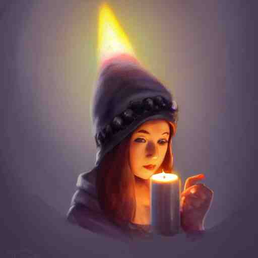 an adventurer wearing a black night cap with a pom pom at the end, holding a candle, portrait, d & d, science fiction, concept art, matte, sharp focus, illustration, concept art, jason chan 