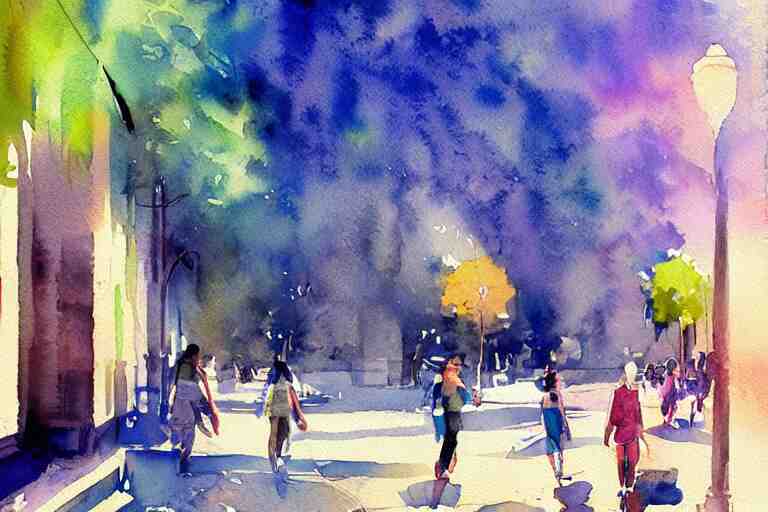 street summer watercolor light color on artstation 