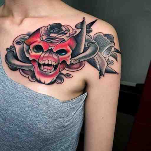 devil tattoos on girls, 8 k photos, 