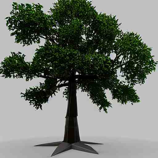 a low poly 3d object of the tree used in mobile game, large and majestic