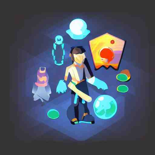 skill magic vector cutout stylized digital illustration video game icon global illumination ray tracing advanced technology 