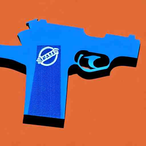 gun with a blue crown logo 