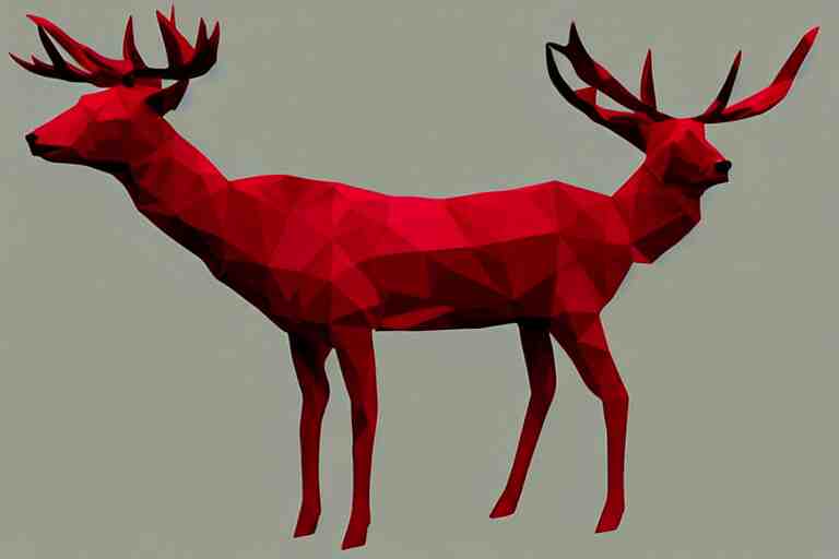 lowpoly art of red deer 
