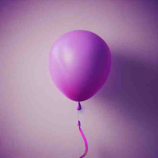 3D render of a pink balloon dog in a violet room