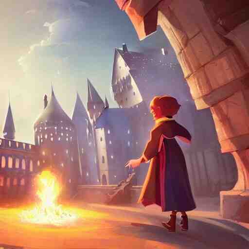 a wholesome animation key shot of harry potter classes, colorful, pixar and disney animation, sharp, very detailed, high resolution, key art by greg rutkowski, bloom, dramatic lighting 