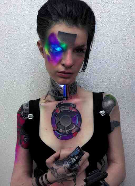 tattoo of a cyberpunk female