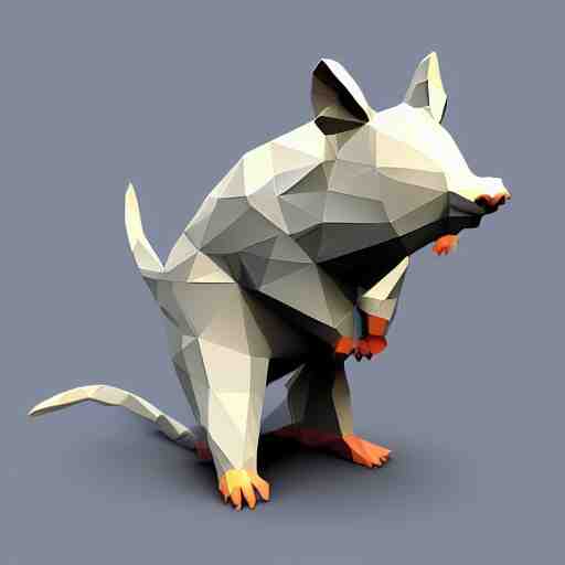 low poly spinning rat 