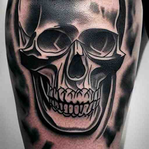 tattoo design, stencil, tattoo stencil, traditional, a world famous tattoo of a geometric skull