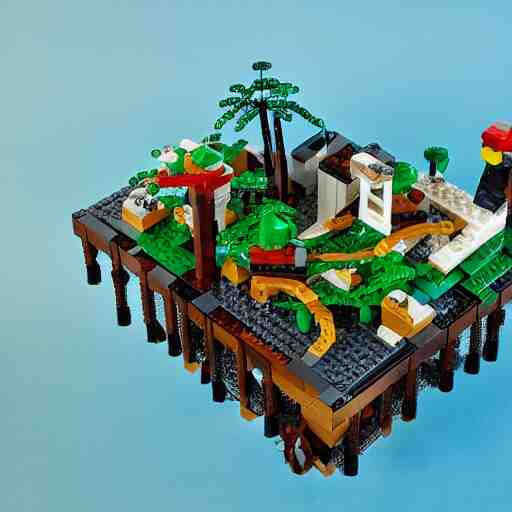 Lego overgrown deserted island city