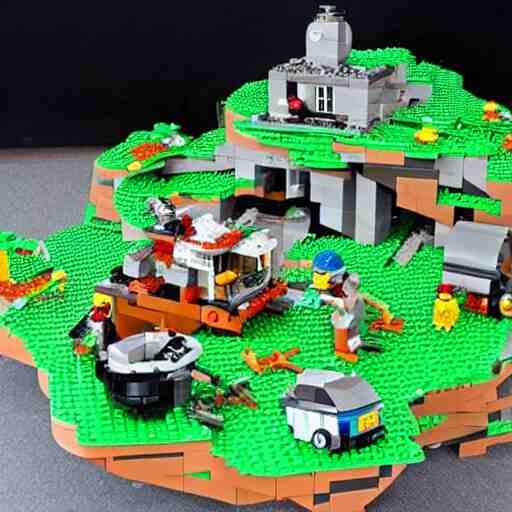 Lego overgrown deserted island city