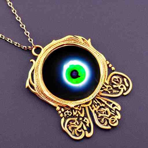 necro eyeball artnouveau necklace 