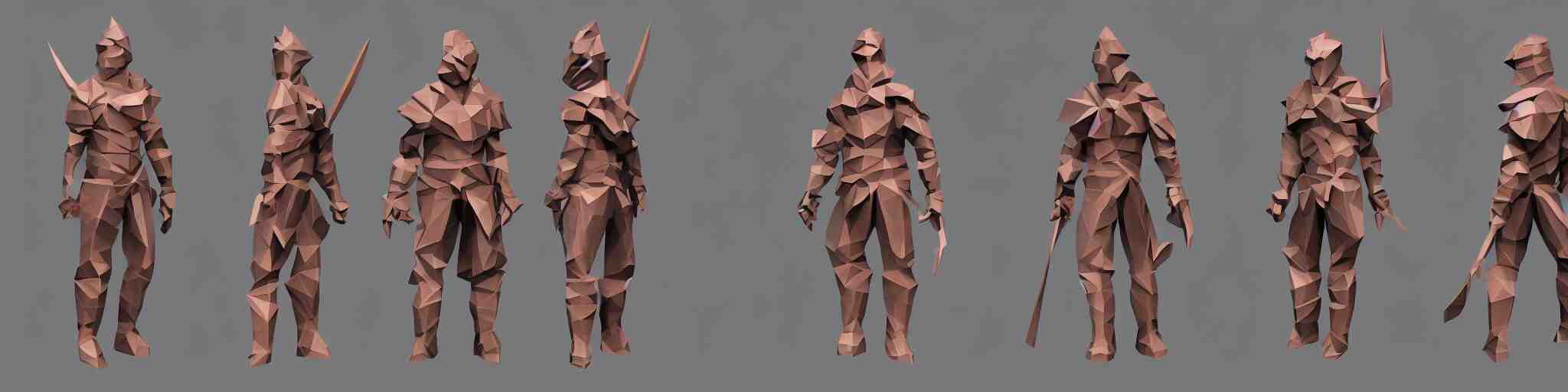 a warrior, low poly, polygon, low poly character