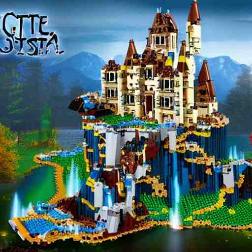 LEGO castle, celestia, eden, river, fantasy artwork, award winning, very very very very very very very beautiful scenery, artstation