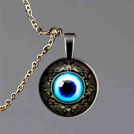 necro eyeball artnouveau necklace 