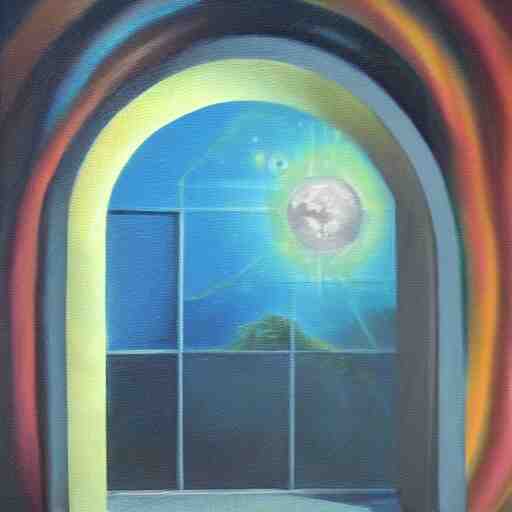 a doorway to another universe, oil painting 