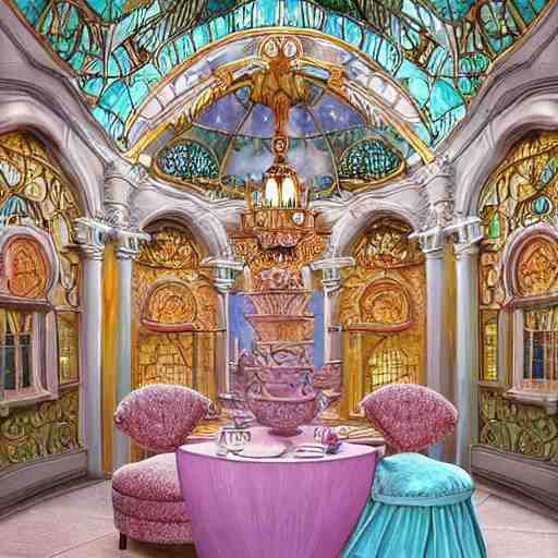 miniature tabletop castle under an ornate glass dome, by paulette tavormina and vermeer, intense pastel colors, hyper realistic, detailed, beautiful bright lighting 