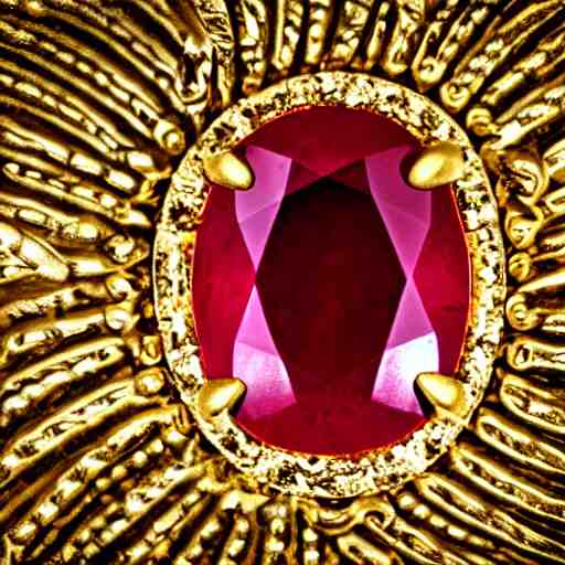 
gold and ruby gemstone  HDR 

