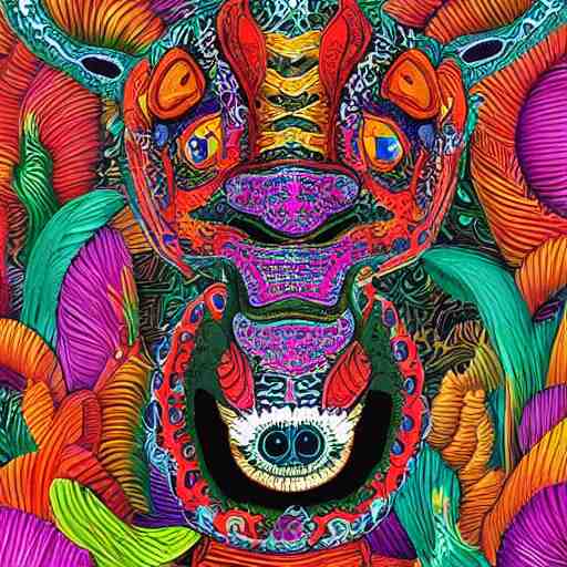 “Alebrijes” 3-D 8k , digital art, Mexican folk art, cute single animal, black background, Hyperdetailed, Martin Sandiego, Julia Fuentes, Adi Granov