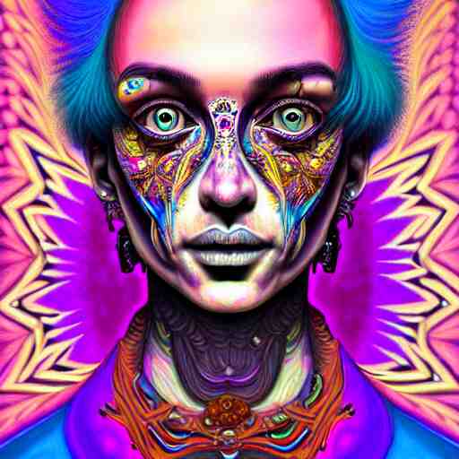 An extremely psychedelic portrait of punk rock, surreal, LSD, face, detailed, intricate, elegant, lithe, highly detailed, digital painting, artstation, concept art, smooth, sharp focus, illustration