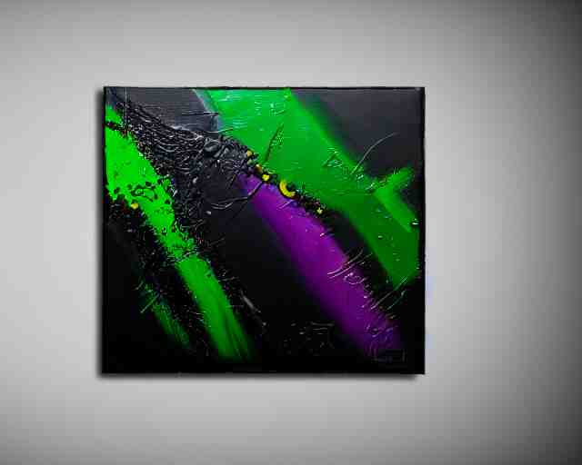 abstract painting in black, dark green, purple. 8k, dripping paint, paint spill, extreme detail, intricate detail, masterpiece, trending on artstation,