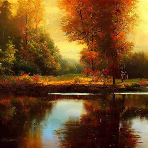 beautiful scenery, varnished painting, visible canvas, highly reflective, realistic reflections, realistic lighting, glossy, realistic 
