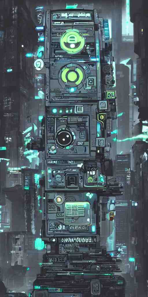 an extremely complex and advanced cyberpunk gameboy, style of Aperture Science