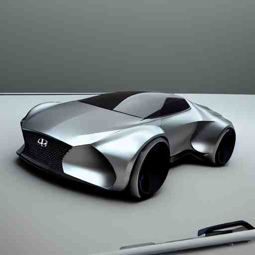 Hyundai angular concept car, 3d render, unreal engine 5, octane render, 4k, low contrast, ray tracing, serene landscape, calm, relaxing, beautiful landscape, highly detailed, high quality, product photo, hyperrealistic, concept art, symmetrical, centered, godrays