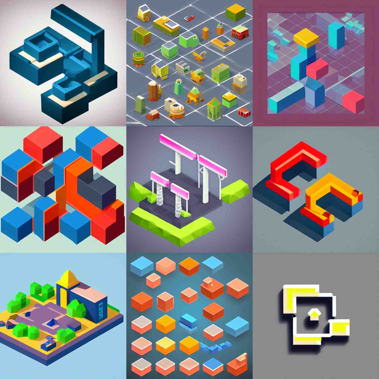 low poly isometric factory icon, extremely high quality, trending on artstation 