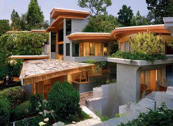 idyllic suburban neighborhood + rooftop gardens + sustainable energy initiatives + single family homes : : modern architecture by craig mullins, thomas kinkade and frank lloyd wright 