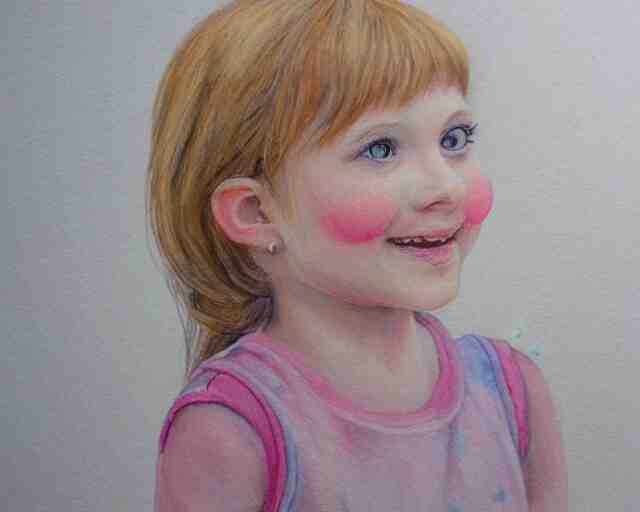 a little girl with the ice cream watercolor colored pencil painting trending on artstation 