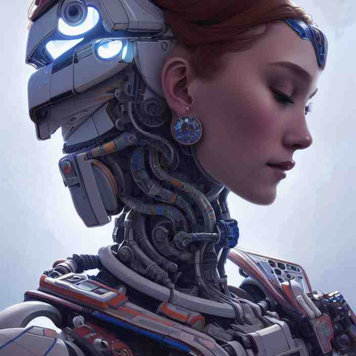 symmetry!! portrait of a robot astronaut, floral! horizon zero dawn machine, intricate, elegant, highly detailed, digital painting, artstation, concept art, smooth, sharp focus, illustration, art by artgerm and greg rutkowski and alphonse mucha, 8 k 