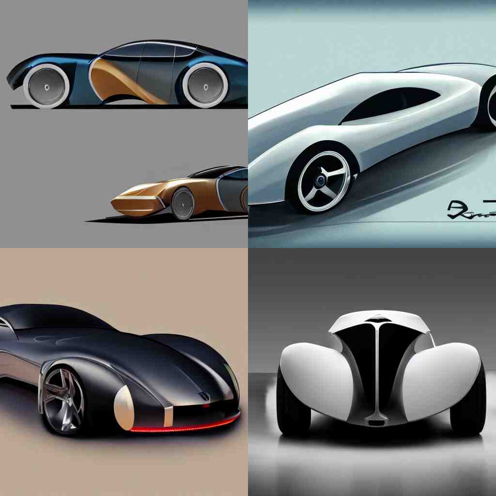 art deco inspired sports car, concept art, product render, hd 