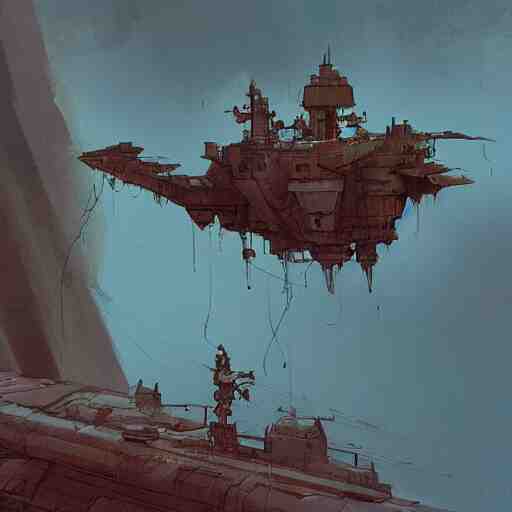 flying ship by Ian McQue