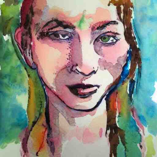 a portrait of yourself. Water colors