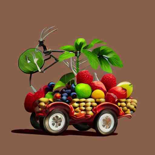 car made of fruits, artstation 