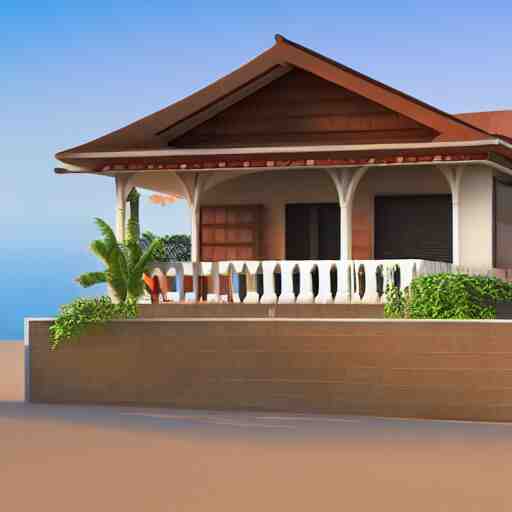 cb casas bahia na praia 3 d render, high detail 