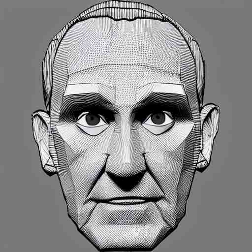 low poly roger stone head cube shaped