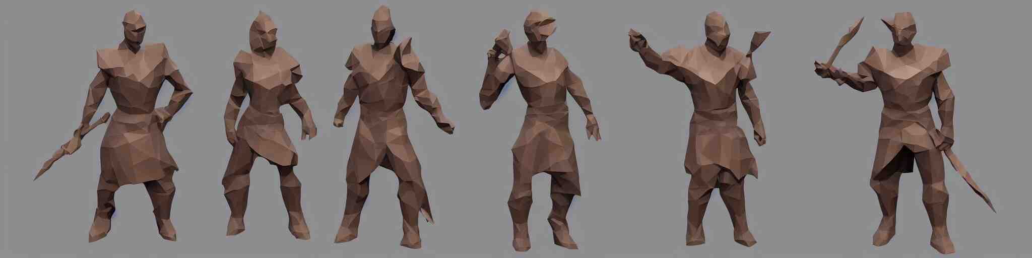 a warrior, low poly, polygon, low poly character