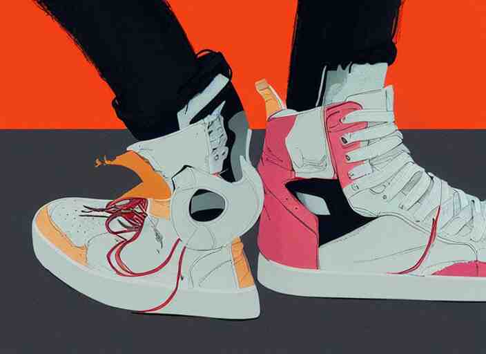 sneakers design, a fashion sneaker, retro, conrad roset, greg rutkowski, flume cover art 