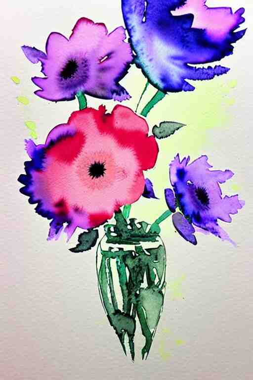 loose watercolor flowers by prafull sawant and michał jasiewicz and eudes correia 