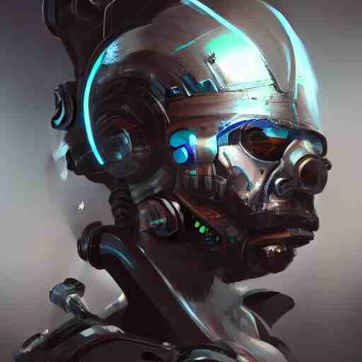 concept art of a cyborg scientist by jama jurabaev, extremely detailed, trending on artstation, high quality, brush stroke 