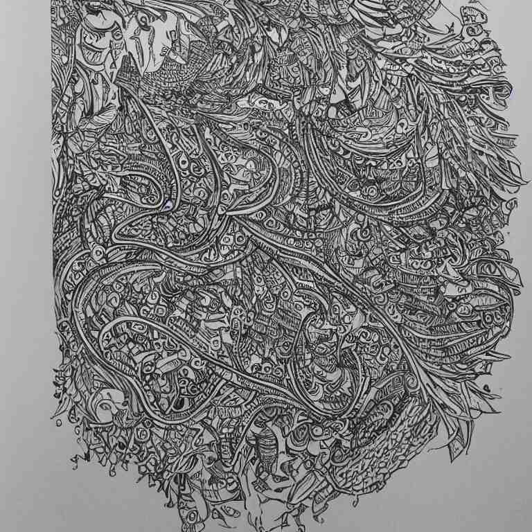 notebook doodle extremely intricate hyper detailed linework pen and paper 