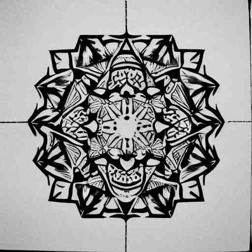 tattoo design, stencil, tattoo stencil, traditional, a world famous tattoo of a geometric table-s 100