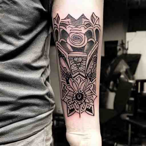 tattoo design, stencil, award winning art, tattoo sleeve 