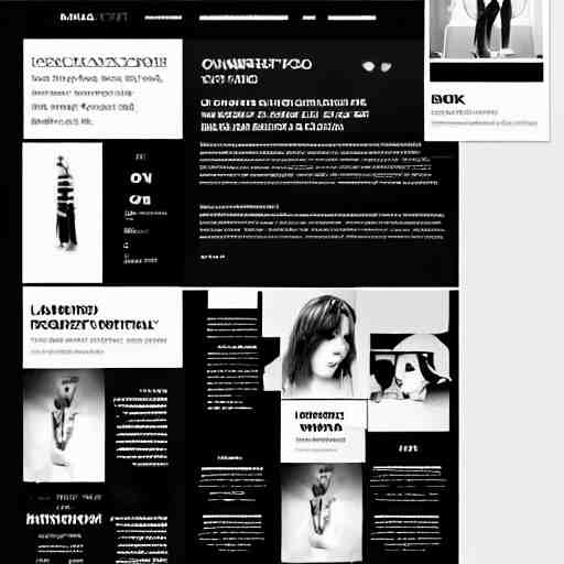 black on white webdesign in style of eric hu, y 2 k, brutalism, acid, techno 