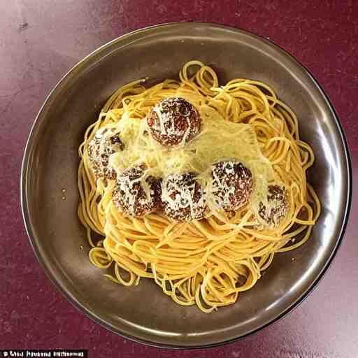 On top of spaghetti, All covered with cheese, I lost my poor meatball, When somebody sneezed, It rolled off the table, And onto the floor, And then my poor meatball, Rolled out of the door